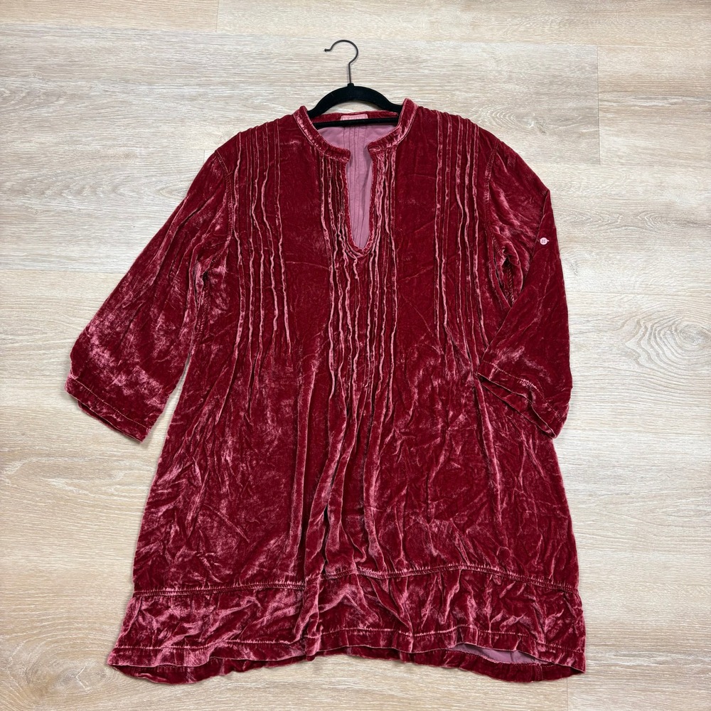CP Shades Velvet Tunic Dress Women's‎ Large  Color Red/Pink